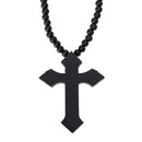 Prayer BEADS Ball Chain Cross Crucifix Wooden Pendant Unisex NECKLACE