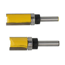 2Pcs 8mm Shank Straight Router Bit Wood Milling Cutter Slotted Trim