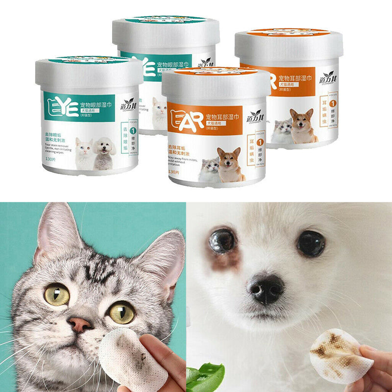 520 Pieces Pet Dog Tear Stain Remover Pet Cat Eye & Eear Cleanser Wiping Pads