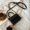 Alligator Pattern Leather Crossbody Handbag Women  Shoulder Totes (Black)