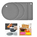 4 Pcs Premium Silicone Trivet Mat Heat Resistant Pot Holder Non-Slip Durable