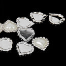 10pcs Embellishments to Stick Back Buttons Heart Shape Beige