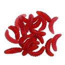 100pcs 5 Colors 24mm Soft Bread Worm Fishing Lure Rubber Maggot Bait w/ Box