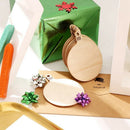 60 Pieces Christmas Wooden Ornaments Round Wood Slices Wood Snowflake Angel