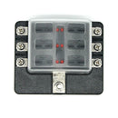 6-Way Blade Fuse Box Fuse Block Holder with Fuses for 12V 24V Car Marine