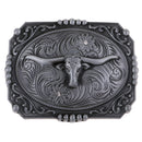 Men Belt Buckle Western Zinc Alloy Texas Long Horn Cow Pants Accessories