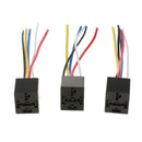 3Pcs Prewired 5 Pin Automotive Relay Harness Socket Holder 40A Fit for 6.3mm