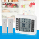 Wireless Digital Freezer Fridge Thermometer Indoor Audible Alarm w/ 2 Sensor