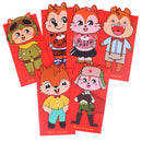 6pcs/set Year of the Rat Packet Bag Chinese New Year Red Pocket Kids G 3C
