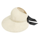 Fashion Bow Sun Hats Women Ponytail Sun Cap Ribbon Knitted Raffia Hat For W J8H7