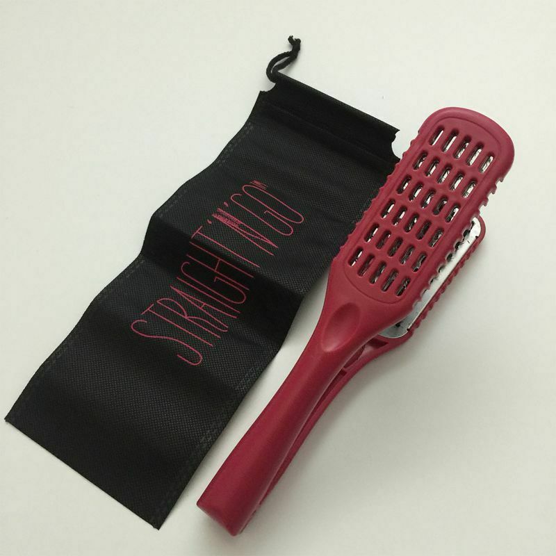 Hair Hairdressing Double Sided Brush Plywood Clamp Natural Ceramic Straight K3T5