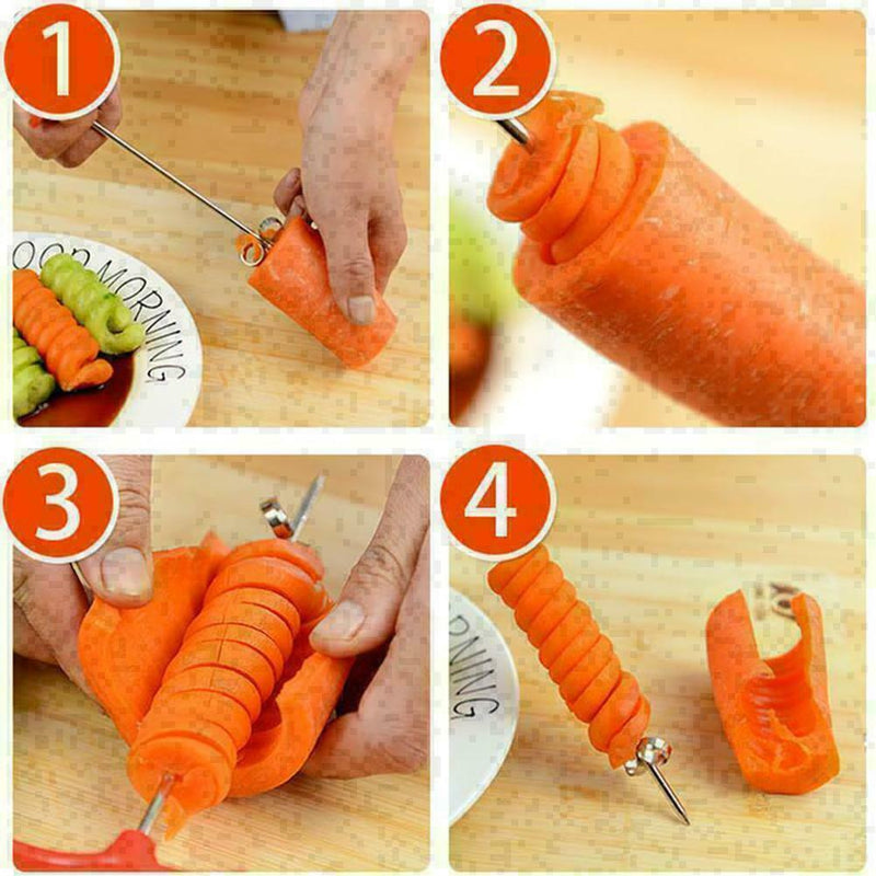 1*Vegetables Potato Carrot Spiral Screw Slicer Cutter Tool Kitchen I8I7 I0D H8M6