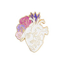 Anatomical Heart Enamel Pins Brooch Shirt Jacket Lapel Badge Gift (White) A