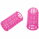 10 Pcs Hairdressing Hair Curling Tool Pink Plastic DIY Roller Curler D2P4