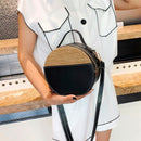 Round Straw Bags Women Summer Rattan Bag Handmade Woven Beach Cross Body Ba X1N3