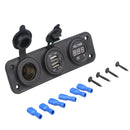 Waterproof Car Boat Dual Ports USB Charger Cigarette Lighter Port Voltmeter