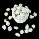 50 pcs 3cm Corolla Flower Head Artificial Rose House Wedding Decoration (Wh