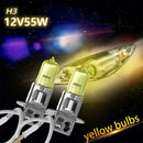 2* DC 12V 55W H3 Yellow HOD Xenon Halogen Light Vehicle Fog Drive Bulb Lamp R3K8