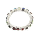 3 x Elastic Toe Ring Bridal Jewelry Single-Row Rhinestone 3mm---Multicolor C2X9