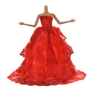 1x Red Embroidery Luxurious Wedding Lace 4 Layers Dress for s HUUS GVUSTEUS