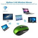 2.4GHz Wireless Optical Mouse USB 2.0 Receiver 6Button 1800dpi for PC Green