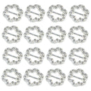 16pcs Diamante Rhinestone Flower Buckle Invitation Ribbon Slider Crafts 17mm