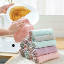 5Pcs Washcloths Nonstick Oil Corals Velvet Hanging Kitchen Dishclout Hand C4L4