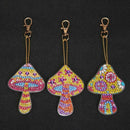4pcs/set DIY Special-shaped Diamond Painting Mushroom Keychain Key Rings