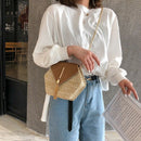 Straw Tassel Beach Woven Women Bags Hexagon Summer Chain Knitting Shoulder