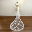 One Layer Tulle 3 Meters Long Wedding Veil Bridal Veils White Lace Edge wit
