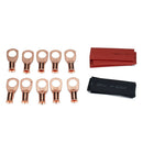 10pcs Heavy Duty Copper Battery Cable Lugs 8AWG 3/8 with Heat Shrink Tubes