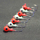 50Pack Mixed Color Lead Barbed Jig Hook Round Head Fishing Hook Sharp Hooks