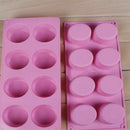 8-Cavity Oval Soap Mold Silicone Chocolate Mould Tray Homemade Muffin Making