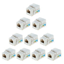 10 Pack Lot CAT6 RJ45 Keystone Jack Inline Coupler - White