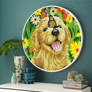 Dog Mural Pink Tassels DIY Diamond Painting Special Shape Drill Home Decor