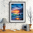 5D DIY Diamond Painting Rolling Waves Full Drill Embroidery Picture Decor