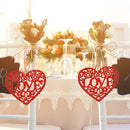 10pcs/bag Wooden Hollow Love Heart Pendants Wedding Valentines Day Decor A