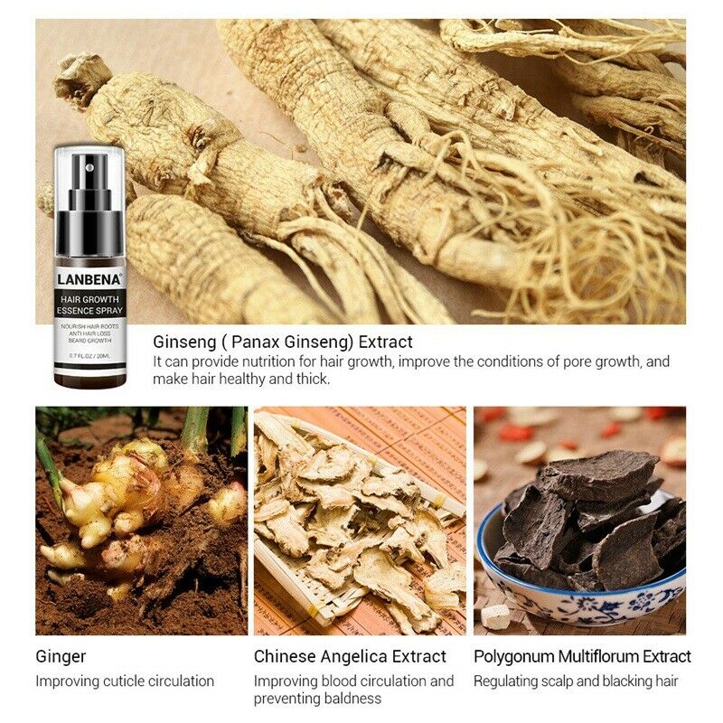 Lanbena Fast Powerful Hair Growth Products Hair Spray Essence Anti Hair Fal N8O9