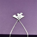 New Necklace Broken Heart Pendant Puzzle Little Middle Big Sister Famly Chain3C