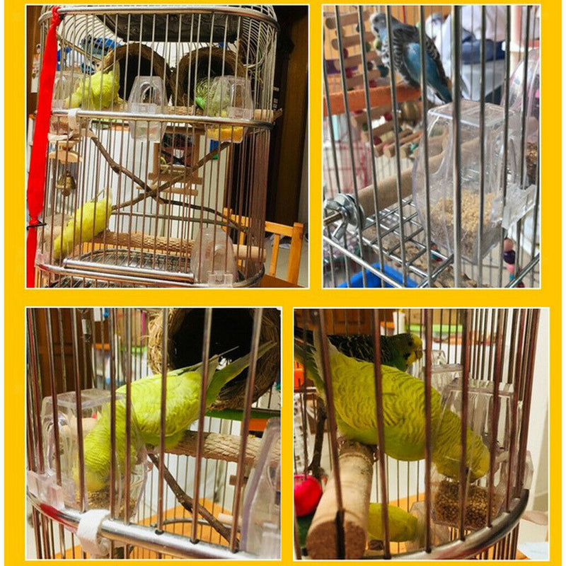 2pc Bird Feeding Food Cup Cage Accessories Magpie Bowl Easy Install