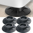 4Pcs Floor Mat Elasticity Black Protectors Furniture Anti Vibration Rubber