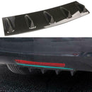 Universal Car Rear Bumper Lip Diffuser 5 Fin Shark Fin Style Car Black Bumper