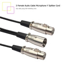 30cm 3Pin XLR 1 Male to 2 Female Audio Cable Microphone Y Splitter Cord
