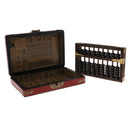 9 Column Abacus Soroban Winding Device Calculating Tool With Wooden Case