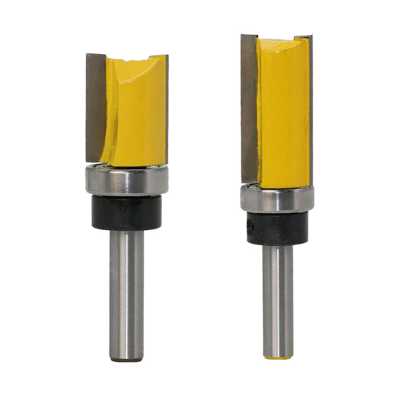 2Pcs 8mm Shank Straight Router Bit Wood Milling Cutter Slotted Trim