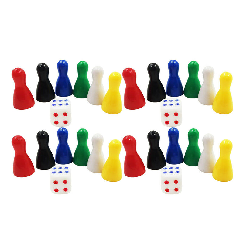 24x Colorful Chessman Chess Pieces Playing Dice Board/Card Game Accessories