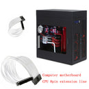 24Pin ATX Motherboard Power Supply White Sleeved Extension Cable for PC New JDA