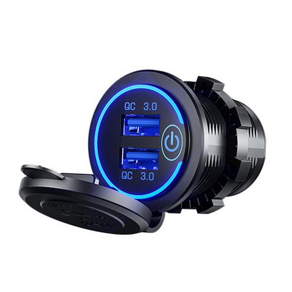 12V Dual USB QC 3.0 Car Cigarette Lighter Socket Splitter Fast Charger Adapter