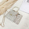 Pearls Clear Shoulder Handbags PVC Women Crossbody Top-handle Bags (White)