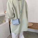 Leather Women Messenger Bag Mini Square Shoulder Satchel Handbags (Blue) A